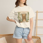 Meet Me at the Library T-Shirt — Cozy Bookshop Illustration Tee
