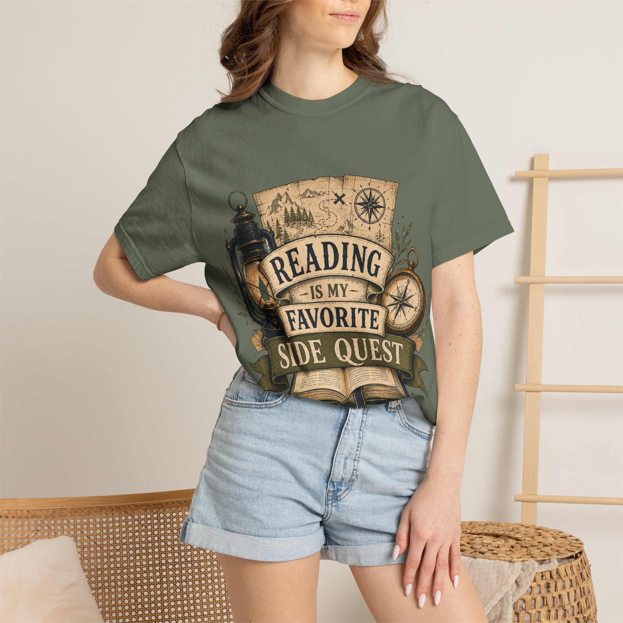 Reading Is My Favorite Side Quest T-Shirt — Adventure Book Lover Tee