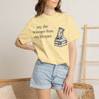 Book Lover T‑Shirt — “my tbr is longer than my lifespan” Graphic Tee