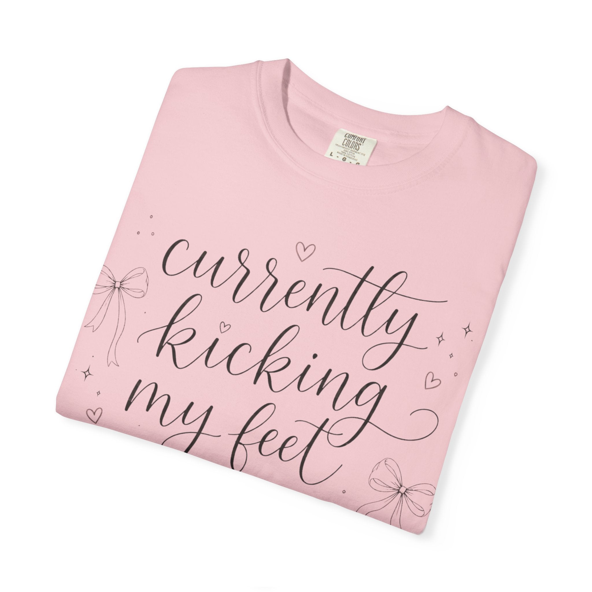 Graphic T-Shirt — “Currently Kicking My Feet Over Fictional Men” Printed Tee for Book Lovers