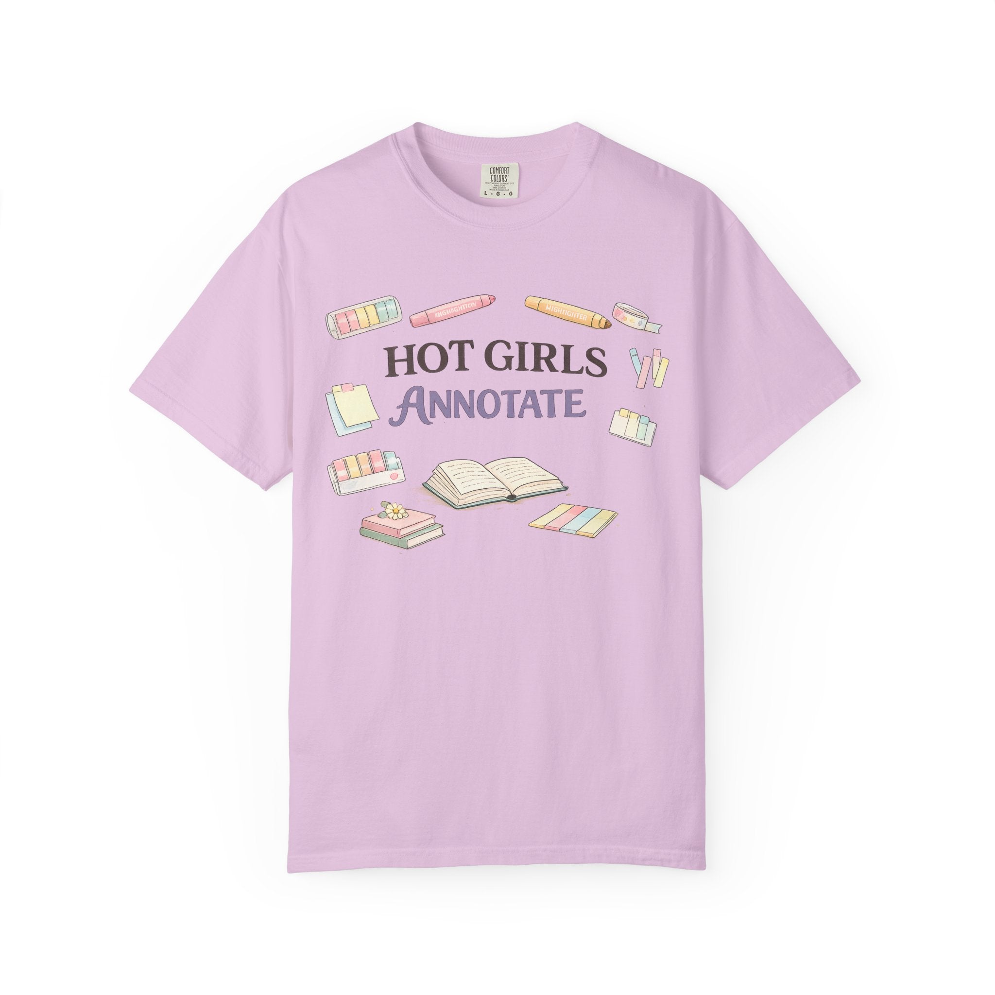 Hot Girls Annotate T-Shirt — Cute Study/Bookish Graphic Tee for Students & Readers