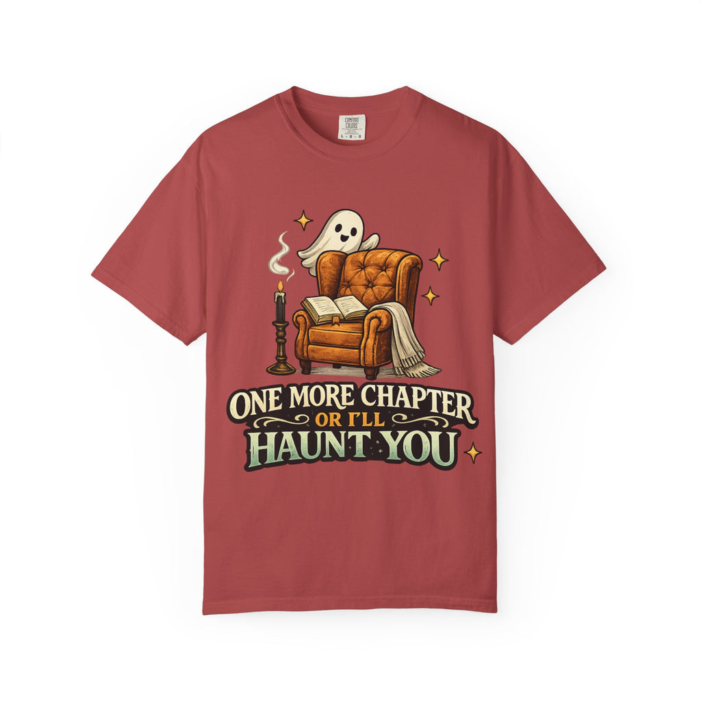 T-Shirt — “One More Chapter or I’ll Haunt You” Ghost Reading Tee