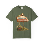 I Brake for Bookstores T-Shirt — Vintage Signbook Lover Tee