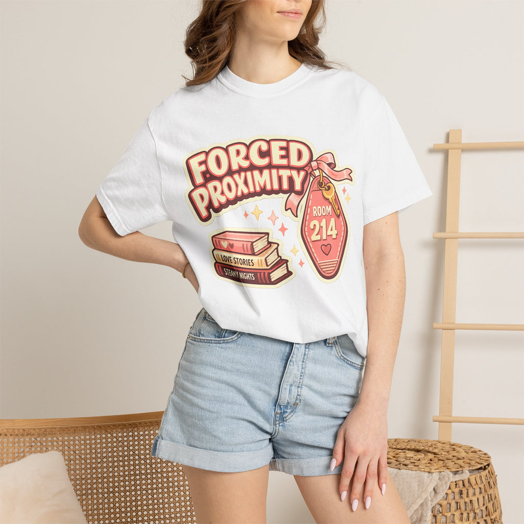 Forced Proximity T-Shirt — Cute Retro Romance Graphic Tee (Room 214)