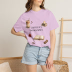Coffee Icy, Books Spicy T-Shirt — Literary Coffee Lover Tee