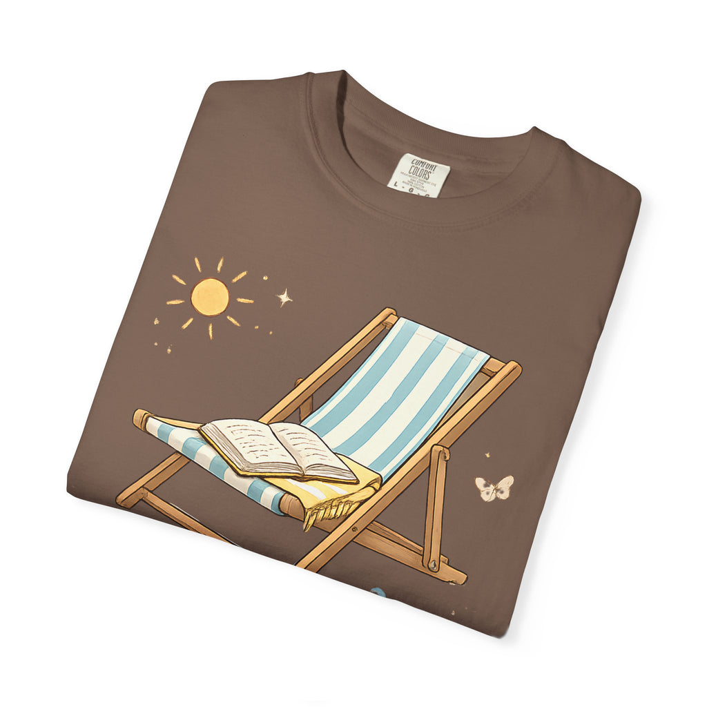 Beach Reading T-Shirt — "Tan Lines & Book Spines" Summer Reader Tee