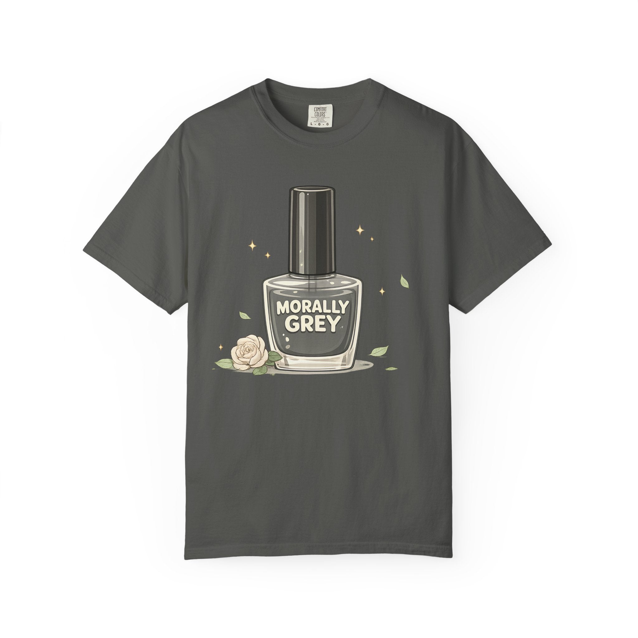 T-Shirt — 'Morally Grey' Nail Polish Graphic Tee