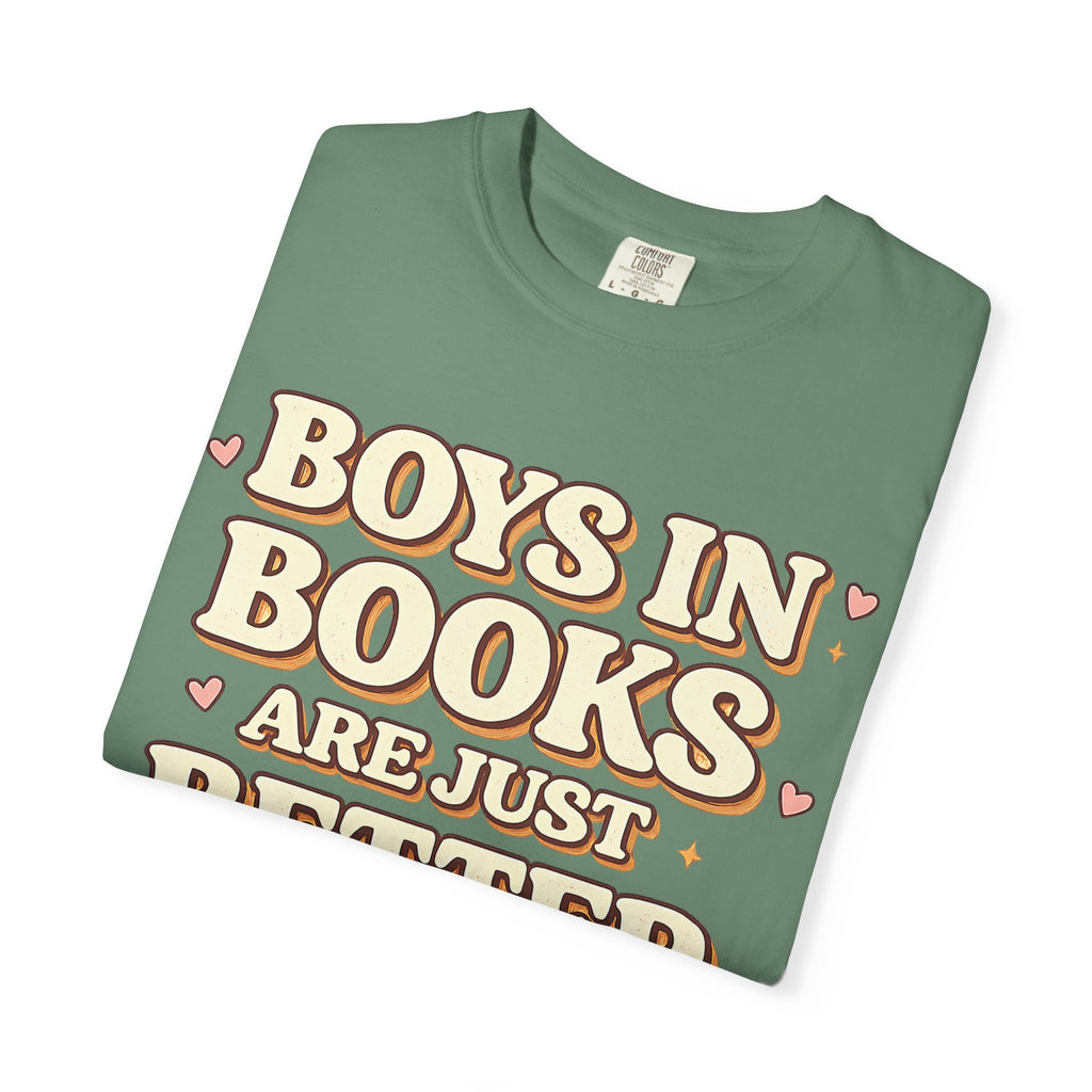 T-Shirt — "Boys in Books Are Just Better" Retro Literary Tee