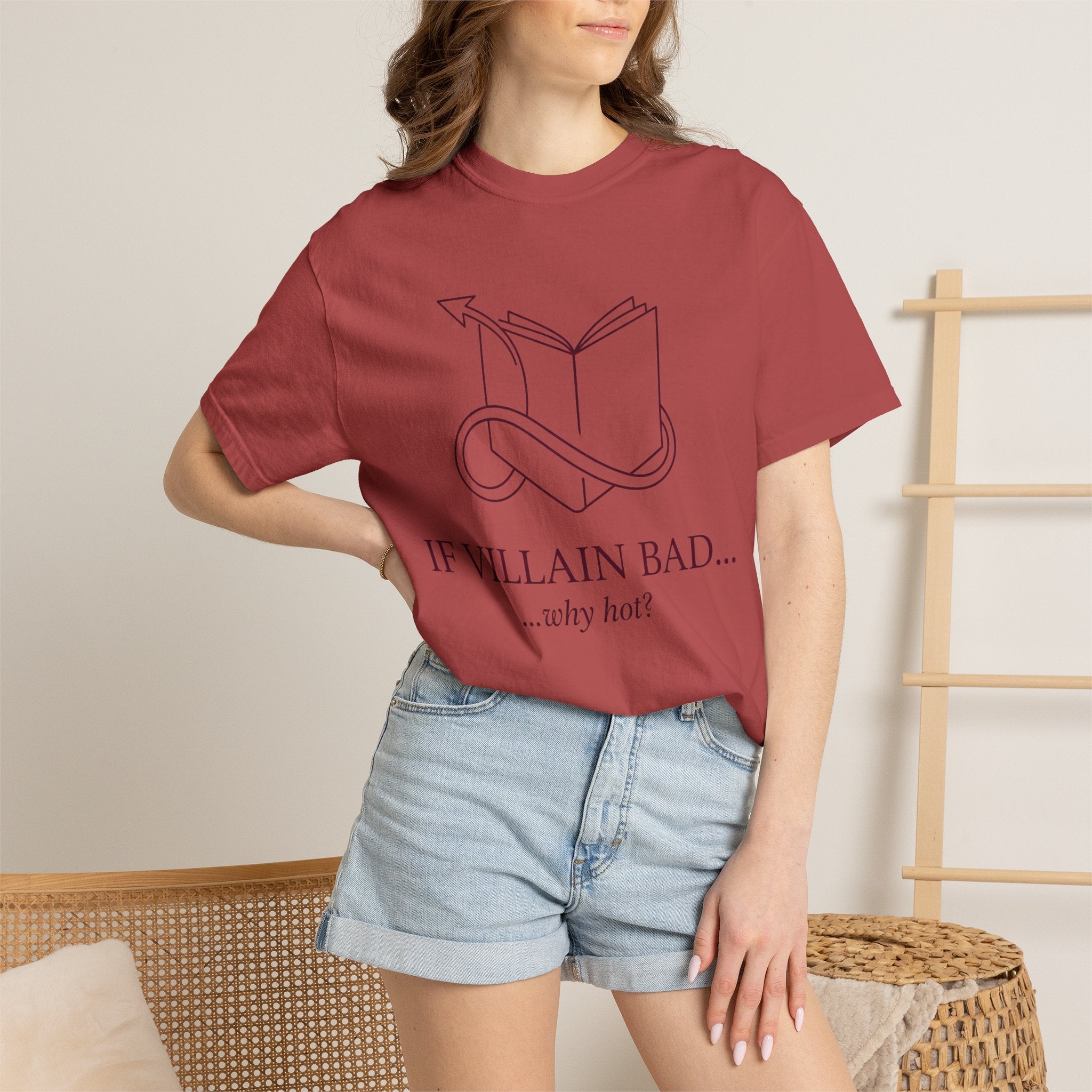 Villain-Aesthetic T-Shirt — "If Villain Bad... why not?" Literary Graphic Tee