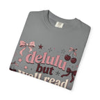 T-Shirt — “Delulu But Well Read” Cute Cherry & Bow Graphic Tee