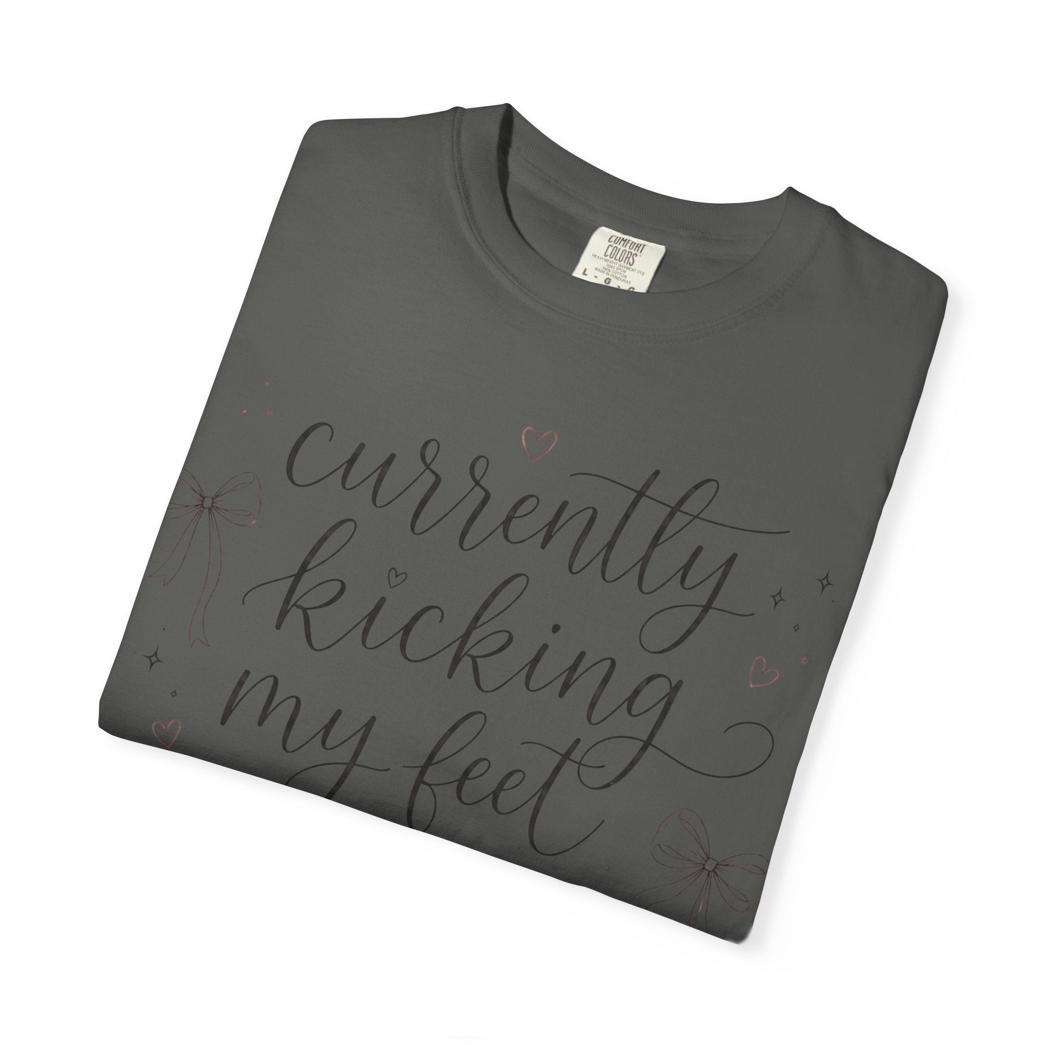 Graphic T-Shirt — “Currently Kicking My Feet Over Fictional Men” Printed Tee for Book Lovers