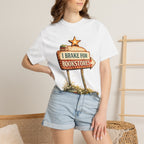 I Brake for Bookstores T-Shirt — Vintage Signbook Lover Tee