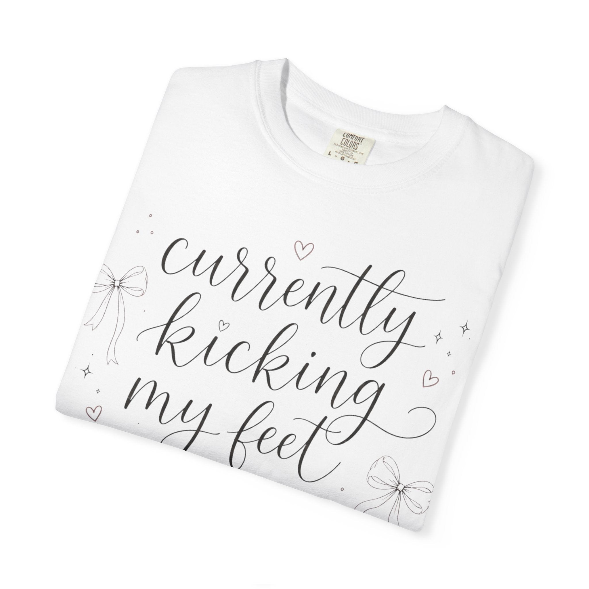 Graphic T-Shirt — “Currently Kicking My Feet Over Fictional Men” Printed Tee for Book Lovers