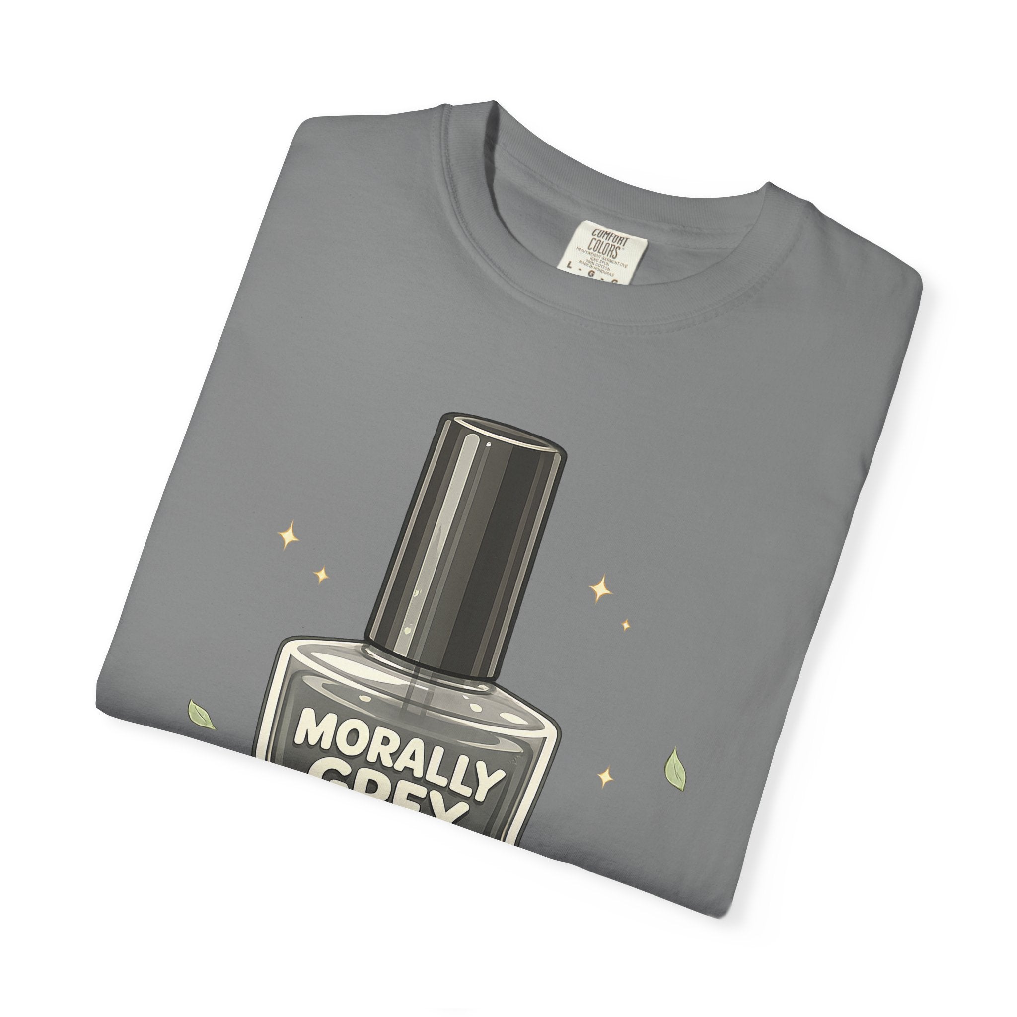 T-Shirt — 'Morally Grey' Nail Polish Graphic Tee