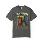 Book Lover T-Shirt — "I Crack Spines and I'll Do It Again" Vintage Stack Graphic