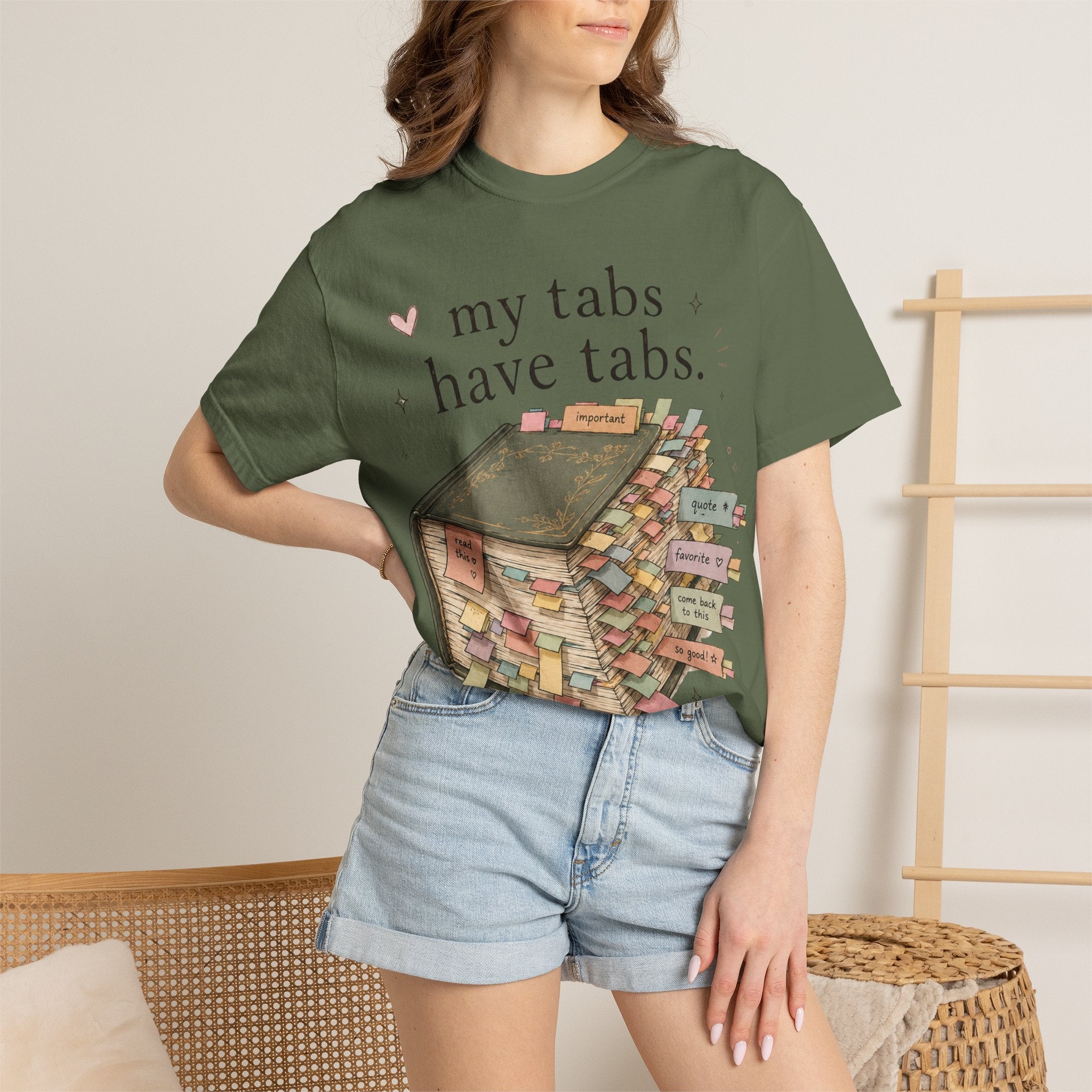 T-Shirt — "My Tabs Have Tabs" Booklover Bookmarking Graphic Tee