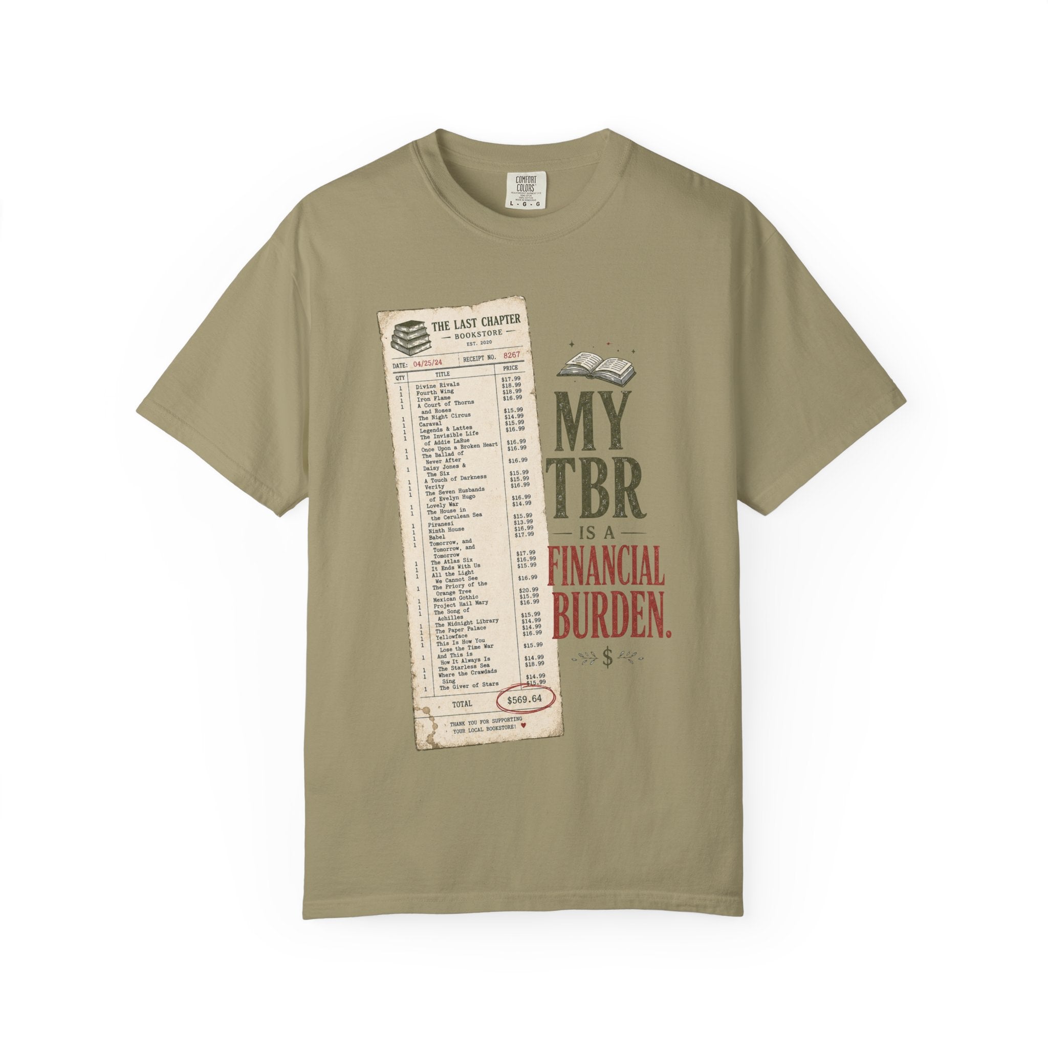 T-Shirt — "My TBR Is a Financial Burden" Book Lover Tee
