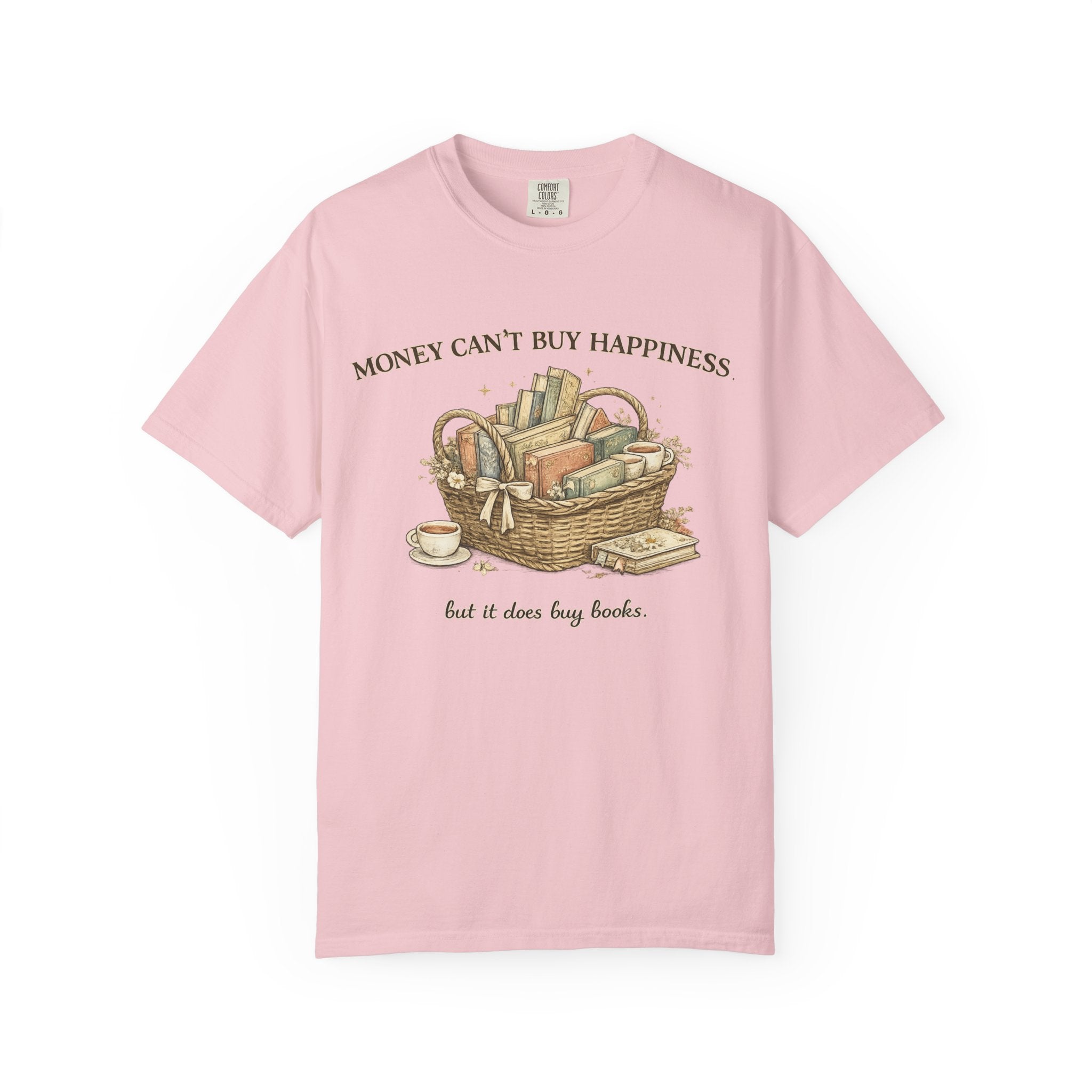 Book Lover T-Shirt — "Money Can't Buy Happiness but it Does Buy Books" Graphic Tee