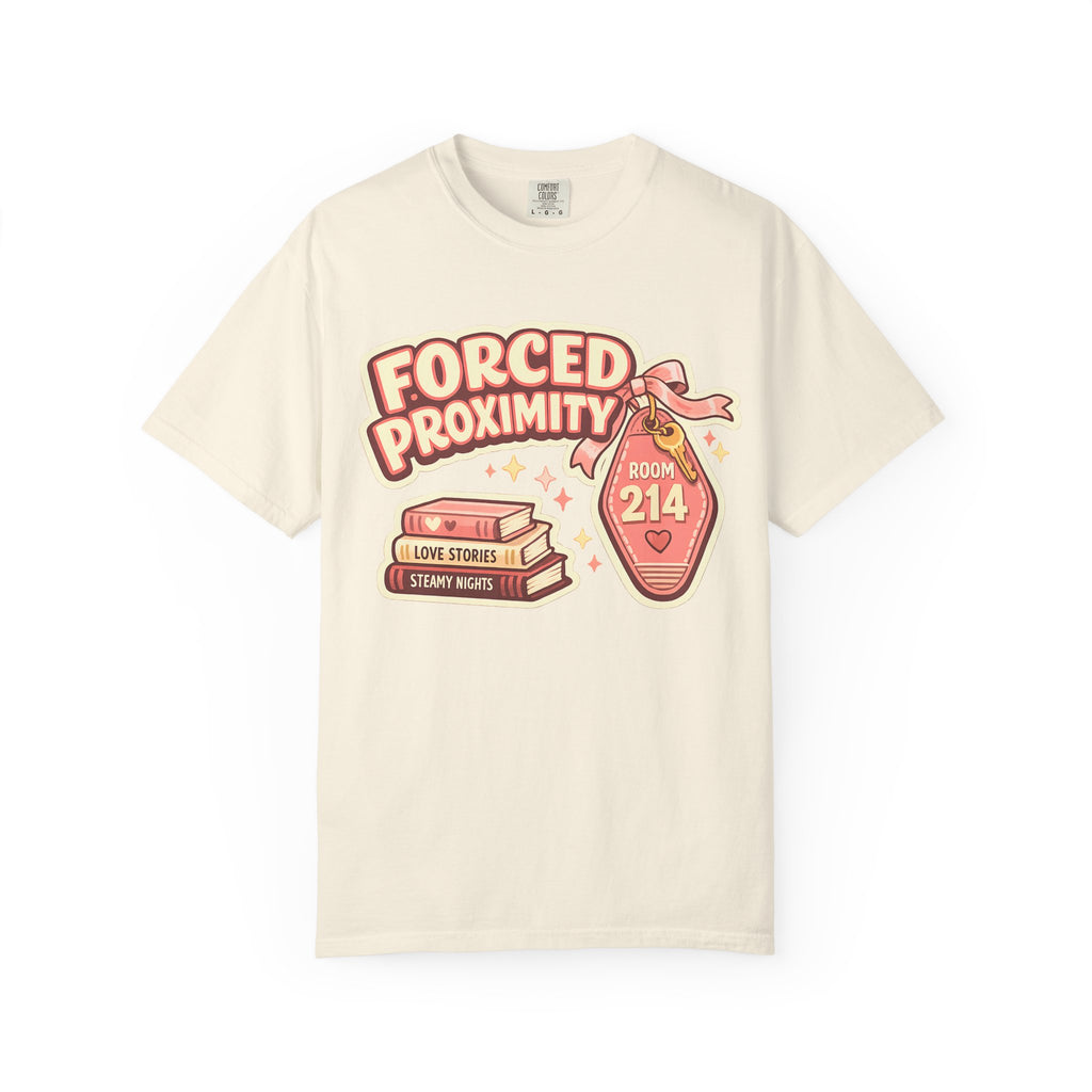 Forced Proximity T-Shirt — Cute Retro Romance Graphic Tee (Room 214)