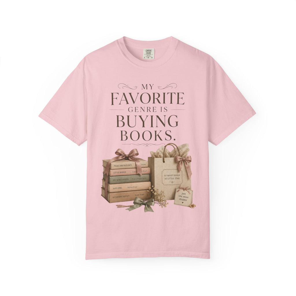 Book Lover T-Shirt — "My Favorite Genre Is Buying Books" Graphic Tee