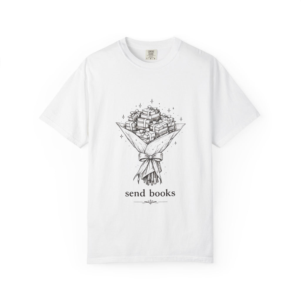 T-Shirt — “Send Books” Bouquet Graphic Tee | Literary Gift for Book Lovers