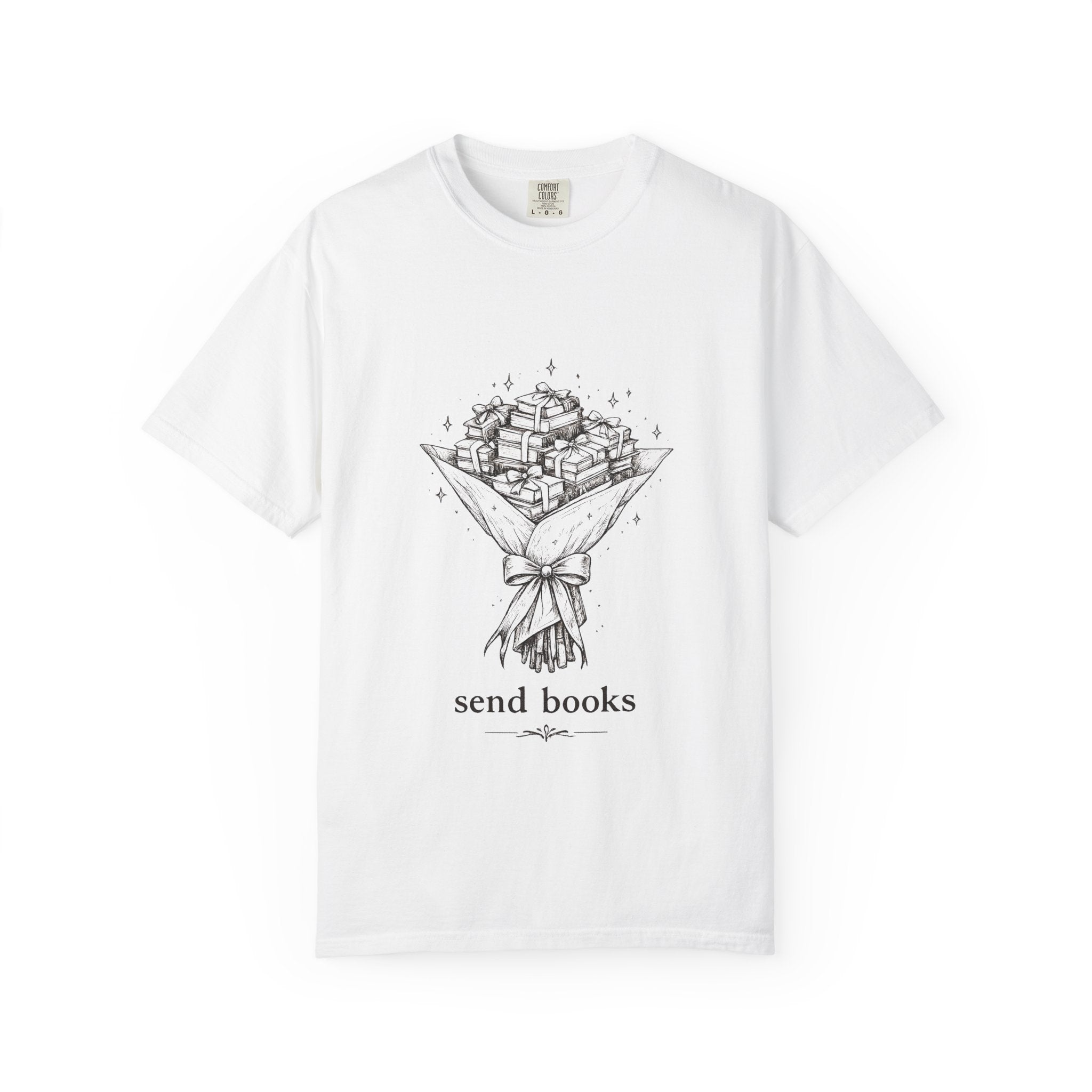 T-Shirt — “Send Books” Bouquet Graphic Tee | Literary Gift for Book Lovers