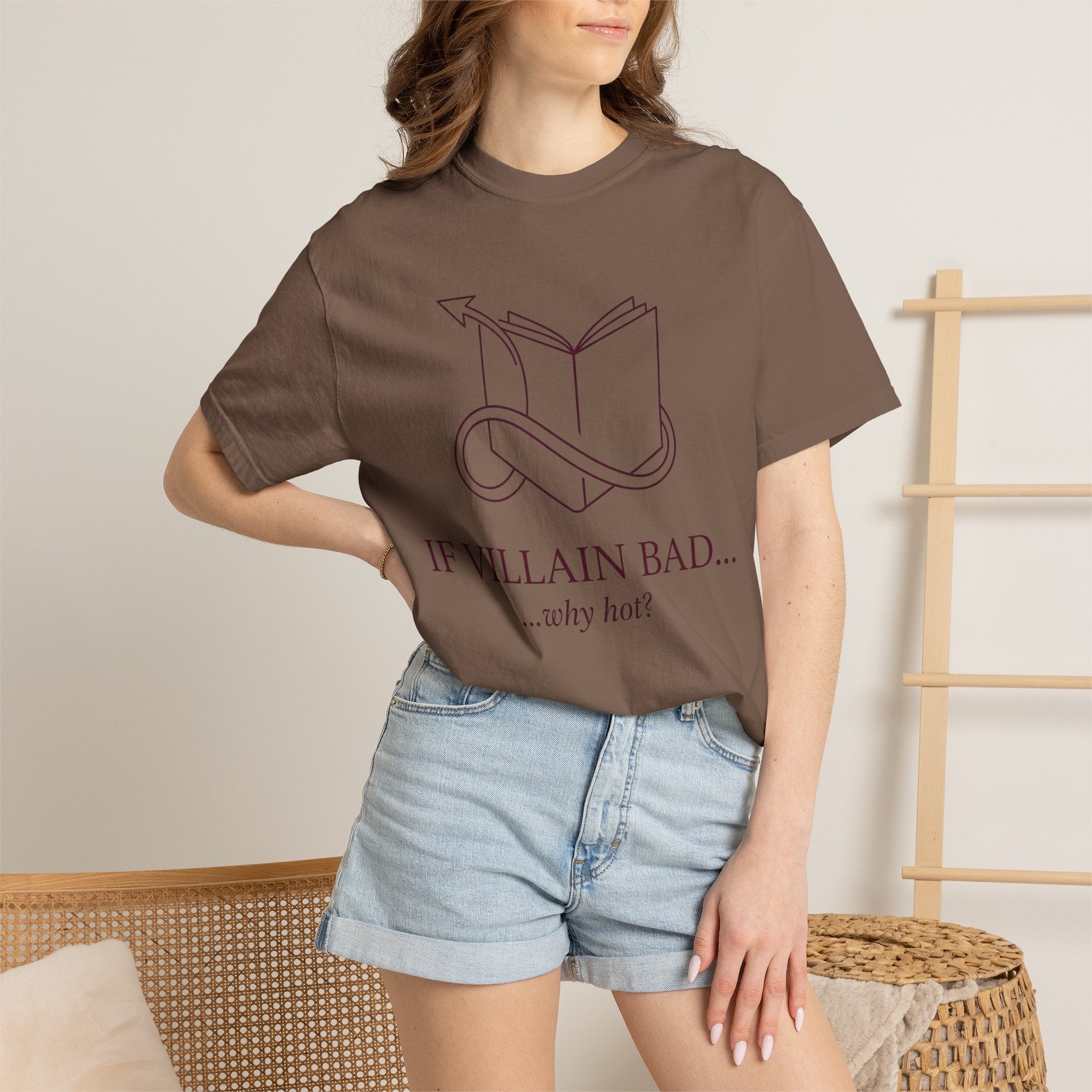 Villain-Aesthetic T-Shirt — "If Villain Bad... why not?" Literary Graphic Tee