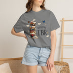 Death by TBR Book Stack T-Shirt — Reader Gift Graphic Tee