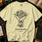 Send Books T-Shirt: Book Bouquet Sketch in Banana - Comfort Colors® T-Shirt