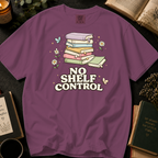 No Shelf Control T-Shirt: Pastel Book Stack in Berry - Comfort Colors® T-Shirt