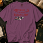 Emotionally Attached to Fictional Men T-Shirt: Broken Heart Book Stack in Berry - Comfort Colors® T-Shirt