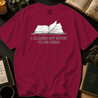 I Closed My Book To Be Here T-Shirt: Open Book in Brick - Comfort Colors® T-Shirt