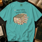 My Tabs Have Tabs T-Shirt: Sticky Note Book Annotation in Chalky Mint - Comfort Colors® T-Shirt