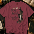 Morally Grey Is My Favorite Color T-Shirt: Gothic Dagger and Roses in Chili - Comfort Colors® T-Shirt