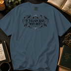 If Villain Bad Why Hot T-Shirt: Gothic Raven and Rose in Denim - Comfort Colors® T-Shirt
