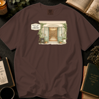 Meet Me At The Library T-Shirt: Cozy Bookshop Storefront in Espresso - Comfort Colors® T-Shirt