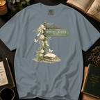 Romance Reader Blvd T-Shirt: Vintage Street Sign Floral in Granite - Comfort Colors® T-Shirt