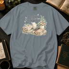 Reading Is Self Care T-Shirt: Candlelight and Books in Granite - Comfort Colors® T-Shirt