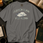 Flipping Pages Is My Cardio T-Shirt: Varsity Book in Grey - Comfort Colors® T-Shirt
