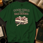 Good Girls Read Bad Books T-Shirt: Ribbon Tied Stack in Hemp - Comfort Colors® T-Shirt