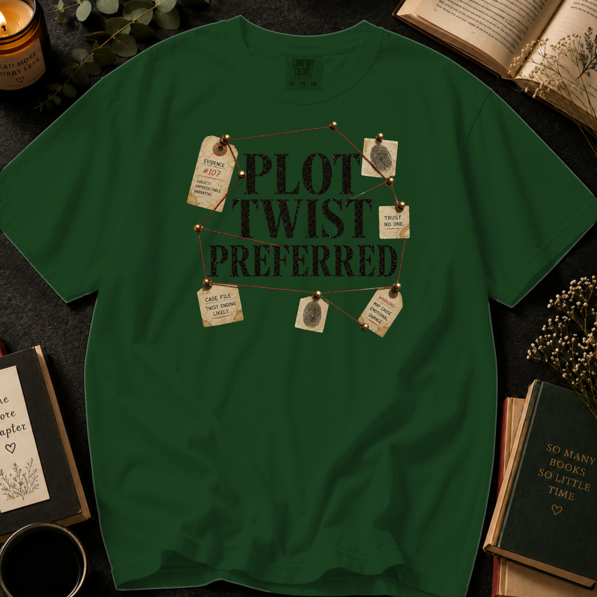 Plot Twist Preferred T-Shirt: Detective Evidence Board in Hemp - Comfort Colors® T-Shirt