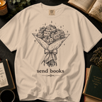 Send Books T-Shirt: Book Bouquet Sketch in Ivory - Comfort Colors® T-Shirt