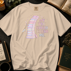 My TBR Could Crush Me T-Shirt: Pastel Leaning Book Tower in Ivory - Comfort Colors® T-Shirt