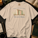 There Is No Such Thing As Too Many Books T-Shirt: Vintage Bookshelf in Ivory - Comfort Colors® T-Shirt
