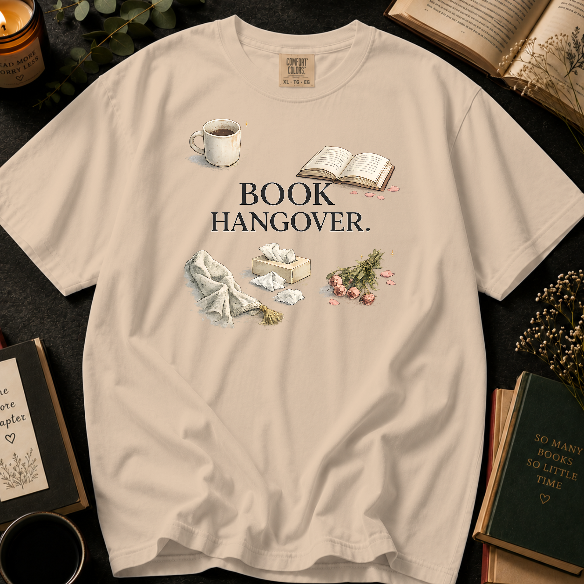 Book Hangover T-Shirt: Cozy Morning After in Ivory - Comfort Colors® T-Shirt