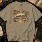 Too Many Books? Not Enough Bookshelves T-Shirt: Vintage Library in Khaki - Comfort Colors® T-Shirt