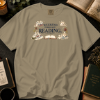 Weekend Forecast Reading T-Shirt: Book Lover in Khaki - Comfort Colors® T-Shirt