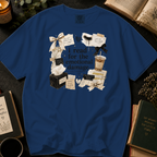 I Read For The Emotional Damage T-Shirt: Book Lover Collage in Midnight - Comfort Colors® T-Shirt