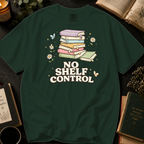 No Shelf Control T-Shirt: Pastel Book Stack in Moss - Comfort Colors® T-Shirt