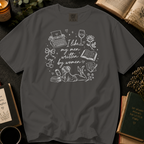 I Like My Men Written by Women T-Shirt: Typewriter and Book Lover in Pepper - Comfort Colors® T-Shirt